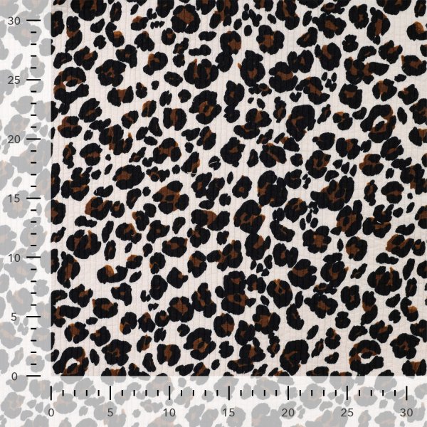 Baumwoll Seersucker - gesteppt - Leo - sand/brown/black