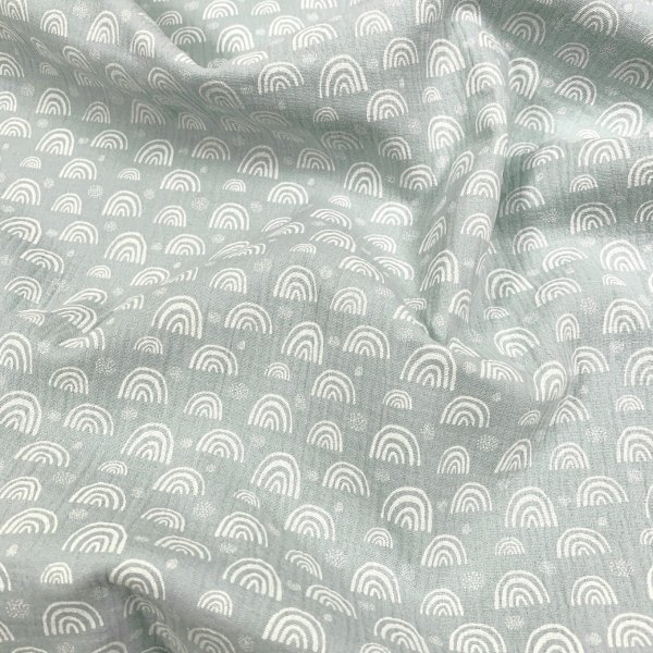 Musselin - Rainbow & Dots - mint