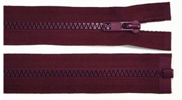 Reißverschluss - 45 cm - teilbar - bordeaux