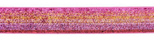Glam Stripes - unelastisch 1,5 cm - Farbverlauf rosa/lila Lurex