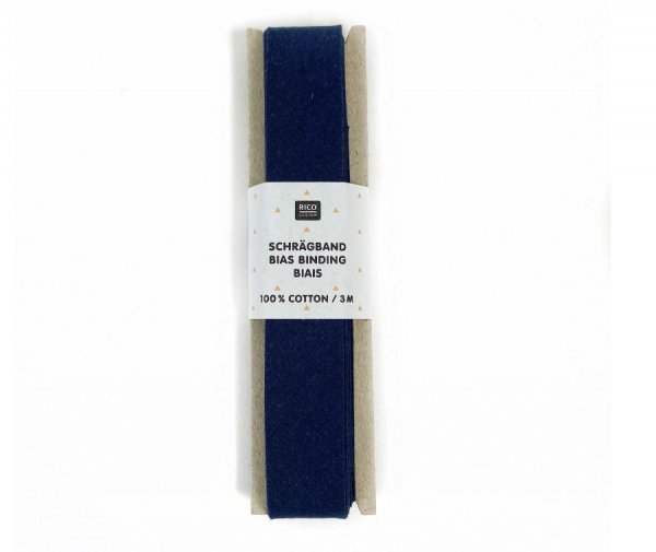 Baumwolle Schrägband - 3m - dunkelblau - Rico Design
