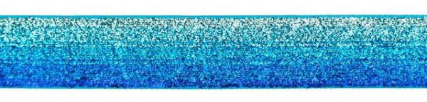 Glam Stripes - unelastisch 1,5 cm - Farbverlauf silber/kobalt Lurex