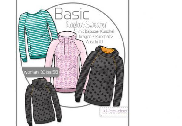 Papierschnittmuster - Basic Raglan Sweater - Damen - Kibadoo