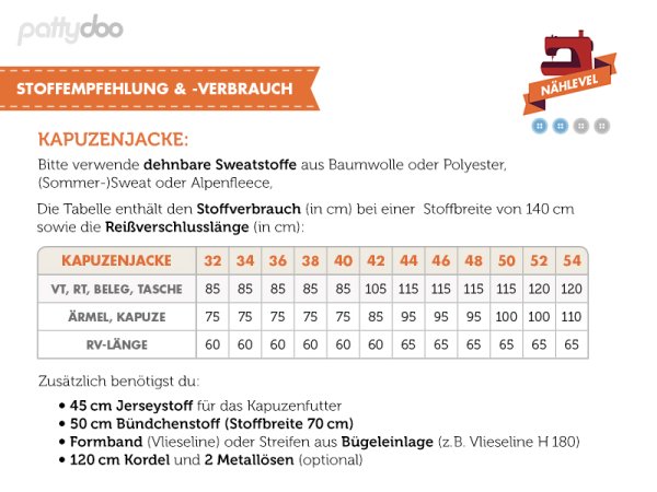 Papierschnittmuster - Janice - Kapuzenjacke - Damen - Pattydoo