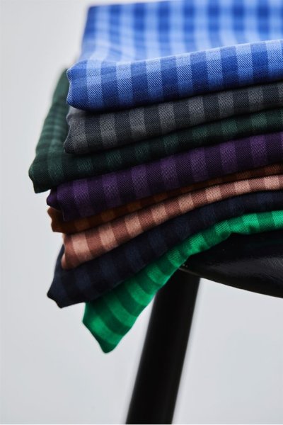 RESTSTÜCK 50cm !!! - Two Tone Check mit TENCEL™ - lapis - meetMilk