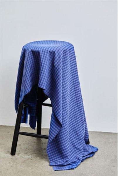 RESTSTÜCK 50cm !!! - Two Tone Check mit TENCEL™ - lapis - meetMilk