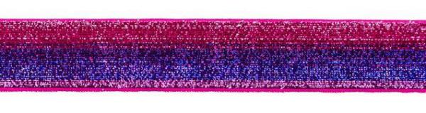 Glam Stripes - unelastisch 1,5 cm - Farbverlauf violett/pink Lurex