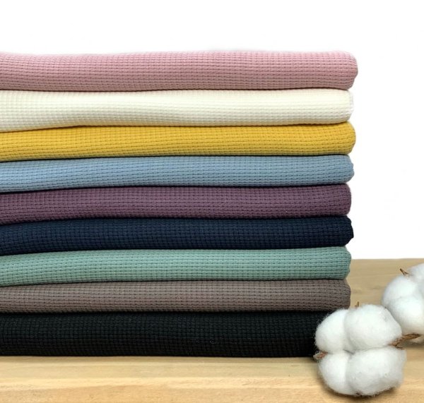 RESTSTÜCK 0,80m !!! - Strickjersey - Mini Waffel - ecru