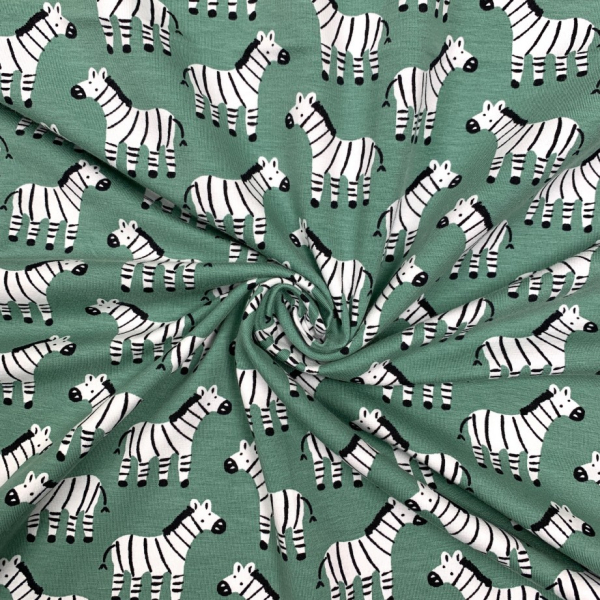 RESTSTÜCK 0,50m !!! - Bio Jersey - Zebra - mint