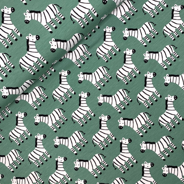 RESTSTÜCK 0,50m !!! - Bio Jersey - Zebra - mint