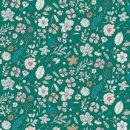 Baumwolle - Blumen - grün neon - Hygge - Rico Design