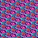 Jersey - Love - bunt/lila - Love Collection - Swafing by Kibadoo