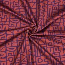 Sportjersey - bi-elastisch matt - Abstract Inca - lila/rot