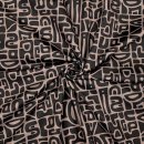 Sportjersey - bi-elastisch matt - Abstract Inca - taupe/black