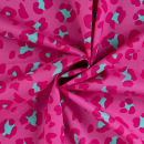 Baumwoll Voile - Ansas Leo - fuchsia/türkis