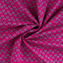 Baumwoll Voile - Charline Flowers - fuchsia/türkis