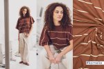 Heavy Single Jersey - Stripes - brown/yellow - Fibremood No. 37