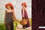 Musselin Slub - uni - dark bordeaux - Fibremood No. 39
