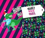 Bio Sweat Panel - Happy REXmas - Col. 01 - blue navy/pink - REXmas - Hamburger Liebe - Albstoffe