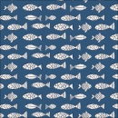 Baumwoll Voile - Fumi Fish - blue/white