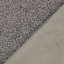 Doubleface - Wildlederimitat mit Teddyplüschabseite - grau