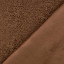 Doubleface - Wildlederimitat mit Teddyplüschabseite - braun