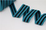 Stripes - unelastisch 3 cm - petrol/schwarz