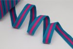 Stripes - unelastisch 2 cm - aqua/pink