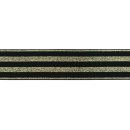 Gummiband - Streifen - Lurex gold - schwarz - 4cm