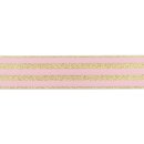 Gummiband - Streifen - Lurex gold - rosa - 4cm