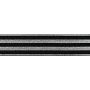 Gummiband - Streifen - Lurex silber - schwarz - 4cm