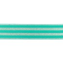 Gummiband - Streifen - Lurex silber - mint - 4cm