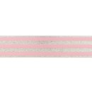 Gummiband - Streifen - Lurex silber - rosa - 4cm