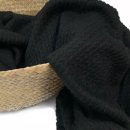 RESTSTÜCK 1,10m !!! - Viskose Strick - Angora Touch Jacquard - schwarz
