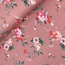 RESTSTÜCK 0,80m !!! - Bio Summersweat - Bouquet of Flowers - old rose