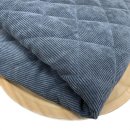 RESTSTÜCK 1,10m !!! - Cord Stepper mit Plüschabseite - Raute - denim