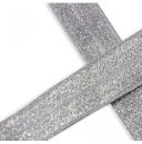 Falzgummi - elastisch - 20mm - grey Glitzer silber