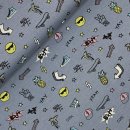 French Terry - Patches - graublau