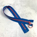 Reißverschluss - nicht teilbar - 30 cm - bicolour - königsblau/lachs