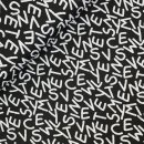 RESTSTÜCK 0,60m !!! - Viskose Jacquard Jersey - Freddy Letters - white black