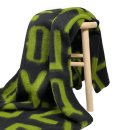 RESTSTÜCK 1,70m !!! - Mantelstrick - Wool - Alphabet - lime/black