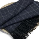 RESTSTÜCK 1,50m !!! - Tweed - Morgan - kariert - dunkelblau - made in Italy