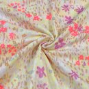 RESTSTÜCK 80cm !!! - Musselin - Blumenwiese - neon - Crafted Nature - Rico Design
