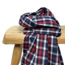 Doubleface Musselin - kariert - Magnus - blau/rot