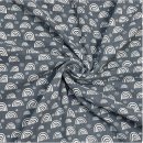 RESTSTÜCK 1,40m !!! - Musselin - Rainbow & Dots - mittelgrau