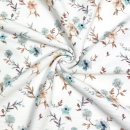 Strickjersey - Ottoman - Flowers - dusty green
