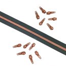 Reißverschluss - anthrazit/kupfer metallisiert - 3m
