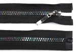 Reißverschluss Regenbogen - 60 cm teilbar - schwarz