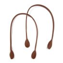 Taschengriffe aus Kunstleder- cognac braun - 2er Set