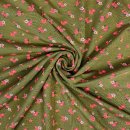 RESTSTÜCK 0,50m !!! - Bio Jersey - Vintage Flowers - olive